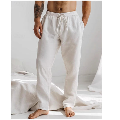 Calça de linha luz respirável com cintura ajustável