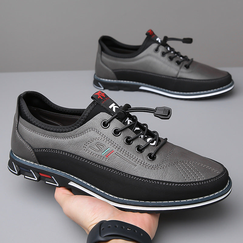 Sapatos de couro veganas casuais feitos à mão