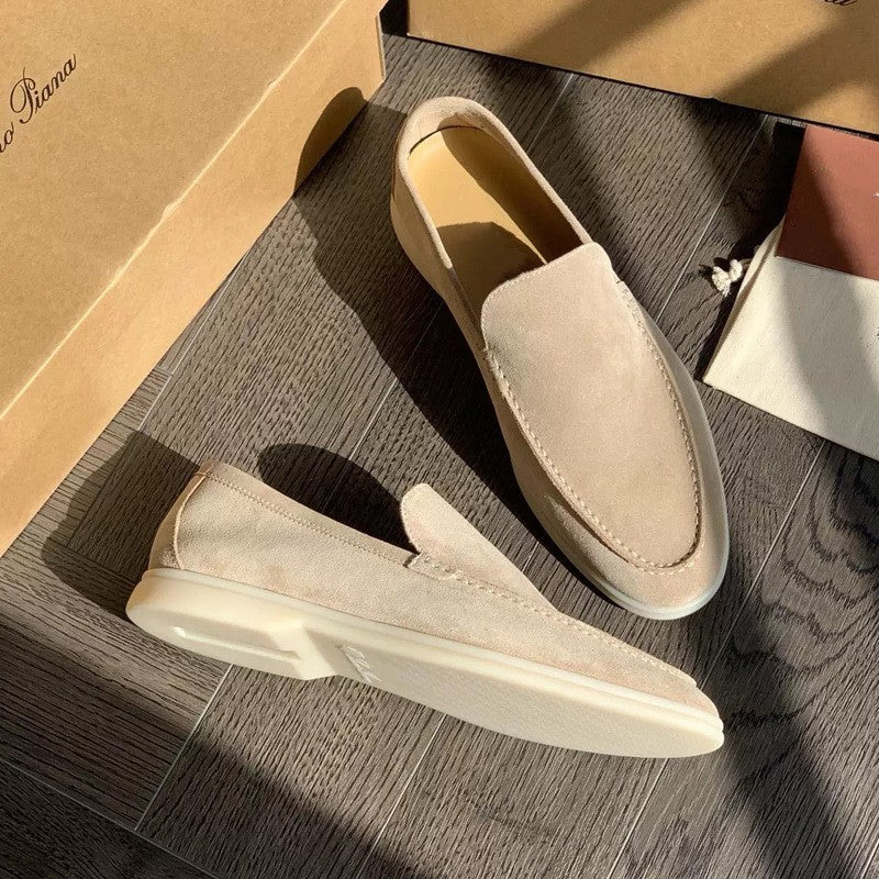 Mocassins clássicos de camurça para homens