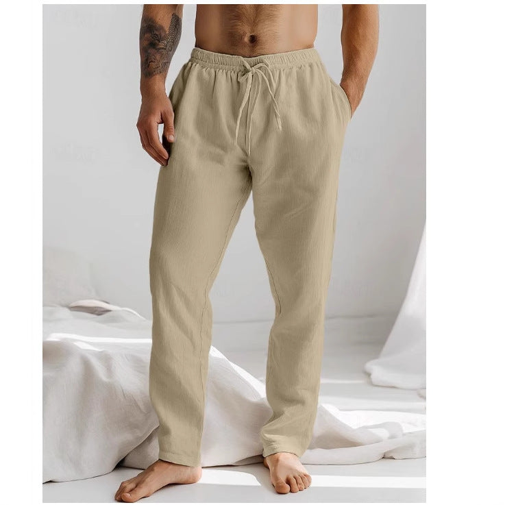 Calça de linha luz respirável com cintura ajustável