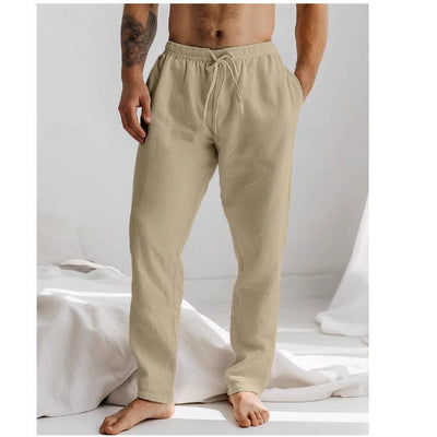 Calça de linha luz respirável com cintura ajustável