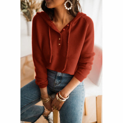Sudadera con capucha para mujer - Corte holgado - Tejido resistente - Detalles en relieve - Sudadera con capucha