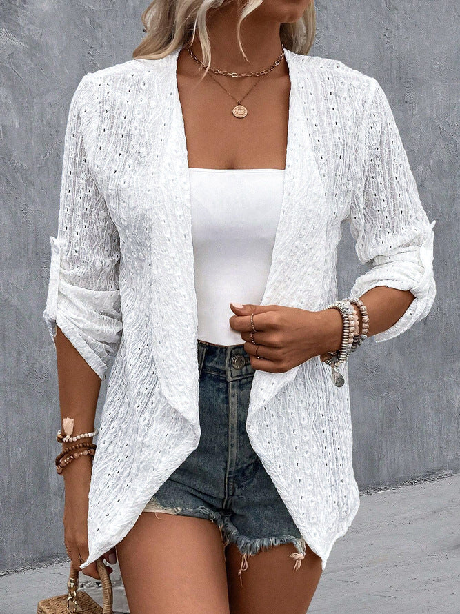 Cardigan Boho Woman Light Open Crochet Ideal para camadas