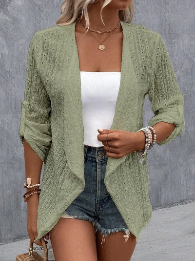 Cardigan Boho Woman Light Open Crochet Ideal para camadas