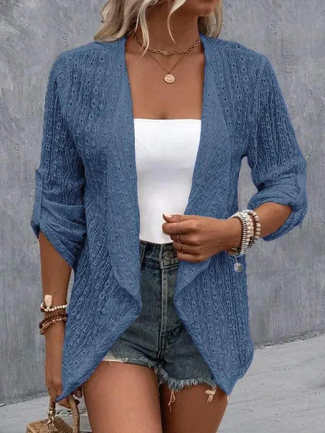 Cardigan Boho Woman Light Open Crochet Ideal para camadas