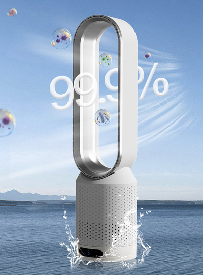 AirPure Enfriador de aire 3 en 1, purificador de aire UV e ionizador