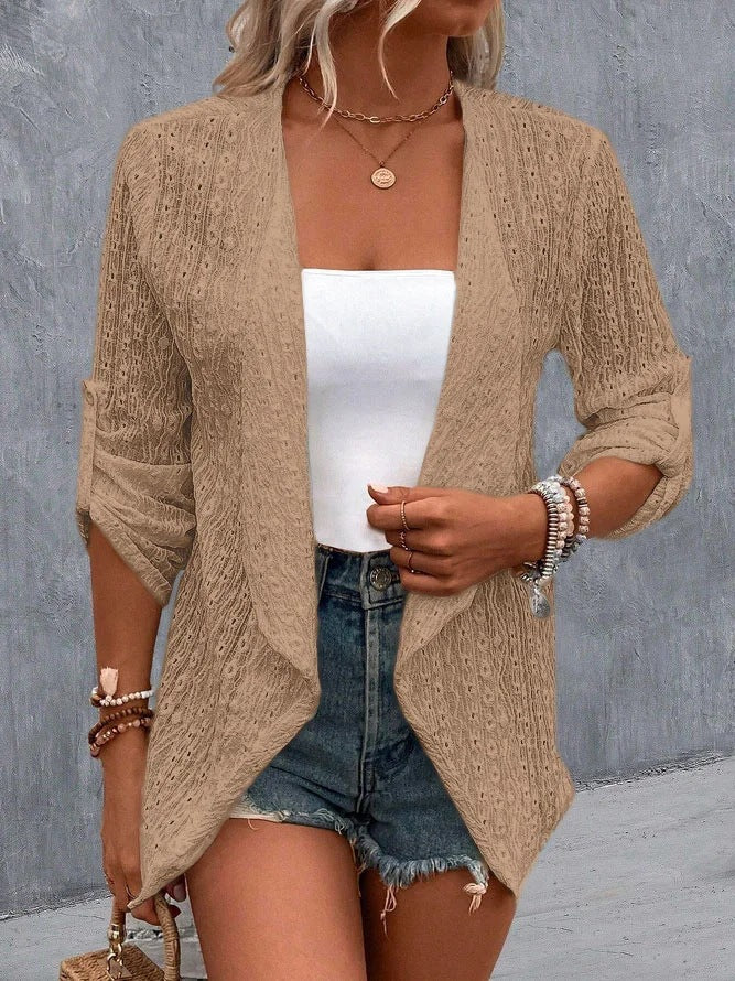 Cardigan Boho Woman Light Open Crochet Ideal para camadas