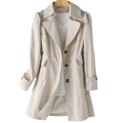 Lady's Flip with Buttons - Jaqueta de temporada intermediária com pescoço