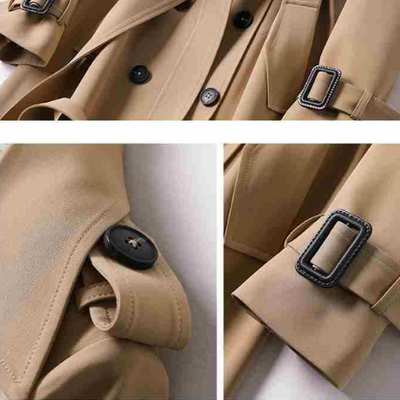 Elegante Gabardine Long com cinto - essencial no outono e na mola