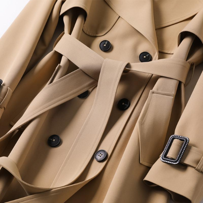 Elegante Gabardine Long com cinto - essencial no outono e na mola