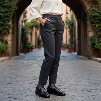 Mocasino ortopedico in pelle da donna - Nero