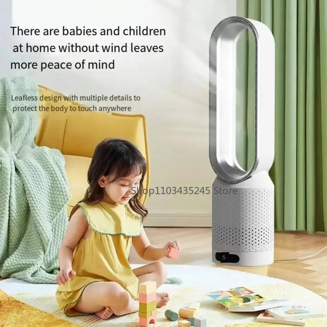 Tower Fan sem aspas 3 em 1 - seguro, silencioso e elegante com 8 níveis de controle de vento e remoto