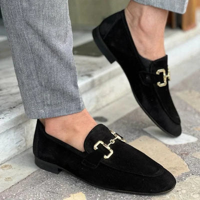 Nero - mocassins de camurça com fivela de metal