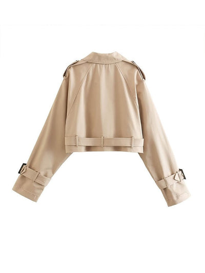 Botão duplo bege gabardine
