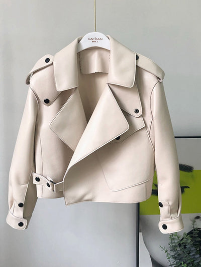 Gabardine de couro curto