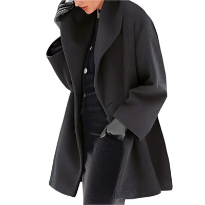 Elegante abrigo largo de invierno para mujer con botones | Perfecto para los días fríos