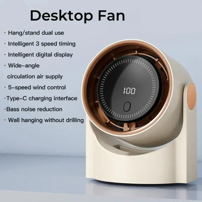 Fã de mesa ultrasilencioso sem lâminas - refrigerador de ar seguro e eficaz para o calor do verão