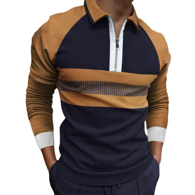 Pólo de zíper para homens