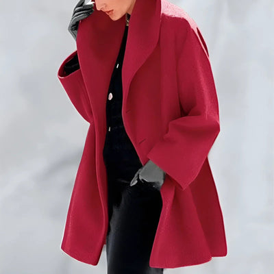 Elegante abrigo largo de invierno para mujer con botones | Perfecto para los días fríos