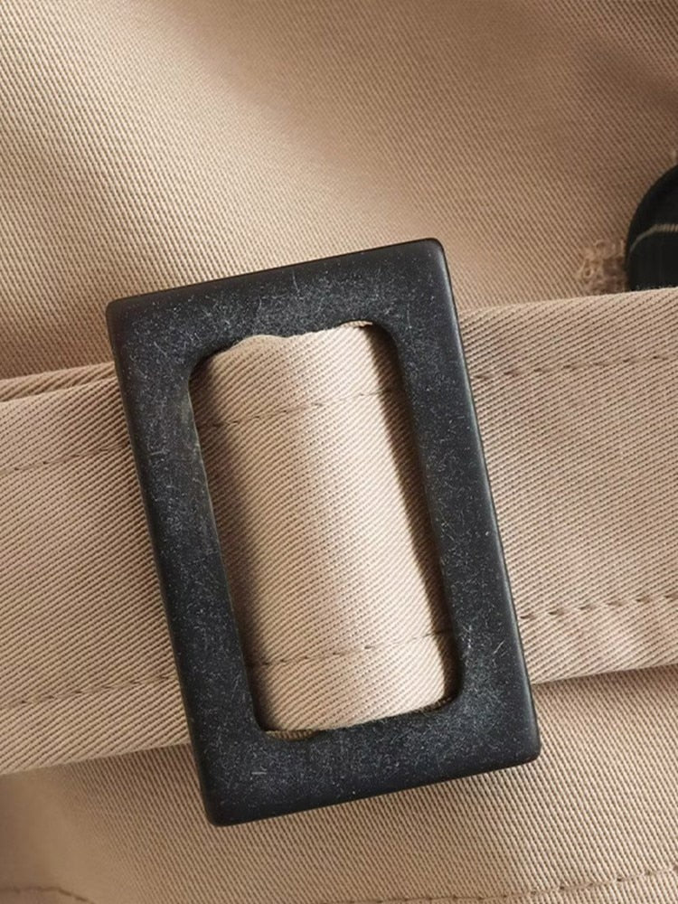 Botão duplo bege gabardine
