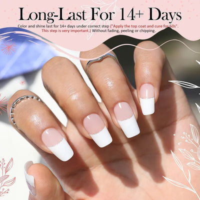 Set of nail gel stickers with UV lamp