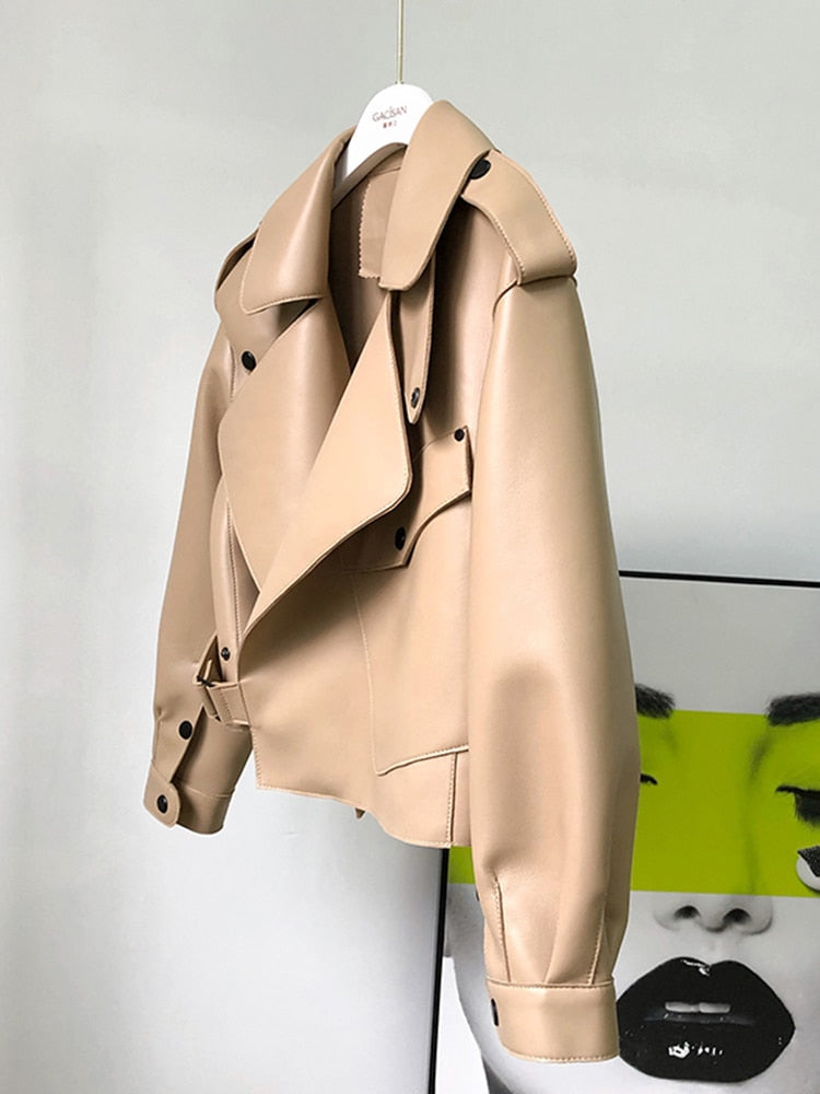 Gabardine de couro curto