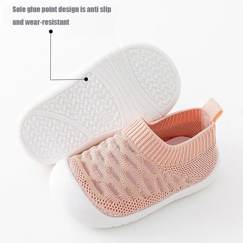 Baby non -slip grid shoes