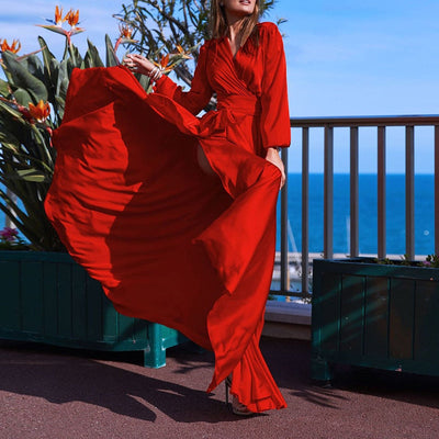 Maxi vestido na abertura