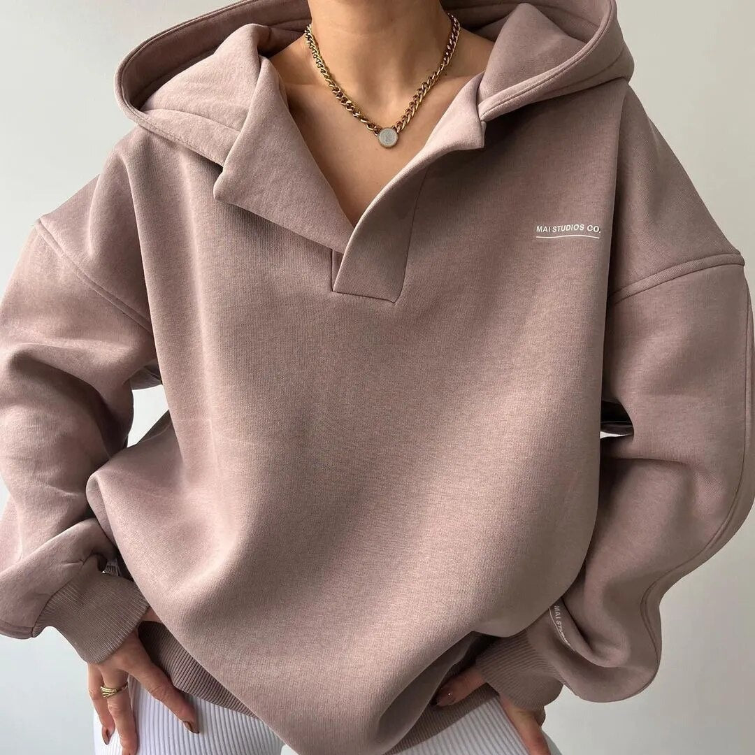 Hoodie informal para mulheres e moletom de impressão