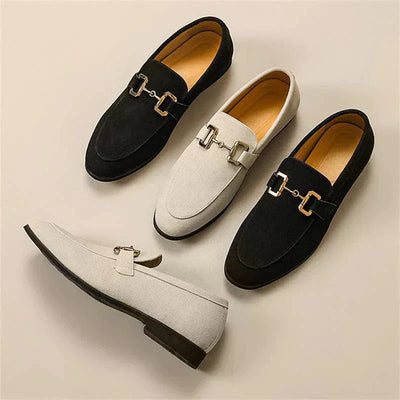 Nero - mocassins de camurça com fivela de metal