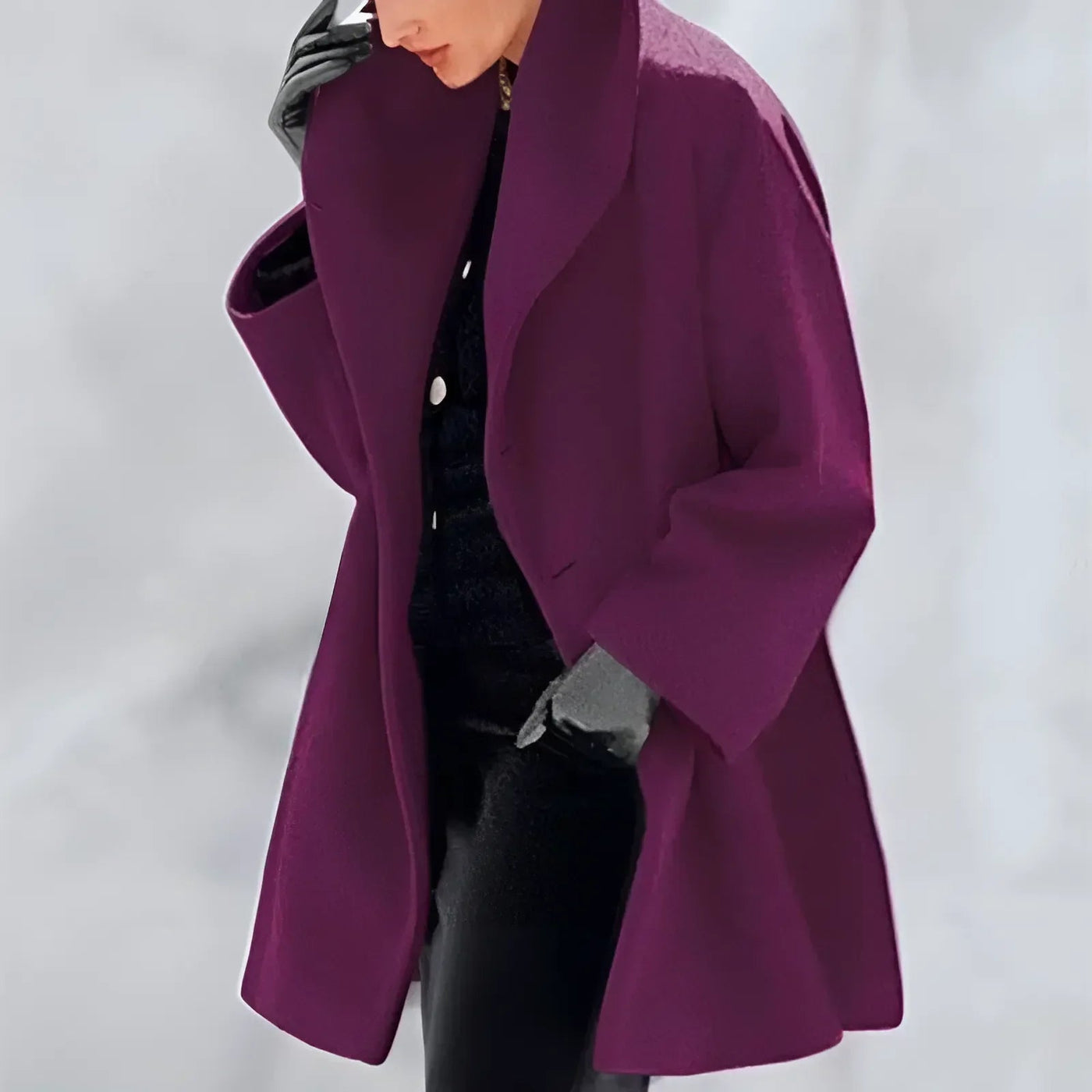 Elegante abrigo largo de invierno para mujer con botones | Perfecto para los días fríos
