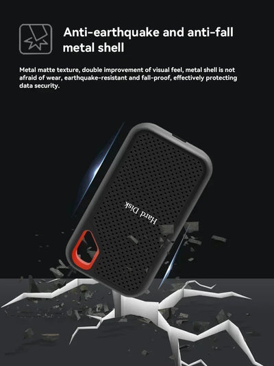 Disco duro externo SSD portátil de alta velocidad USB 3.2 Tipo-C (1TB-256TB, para portátil y Mac)