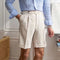 Shorts personalizados para homens - 100% algodão - Pleada Front - Dymer com punhos - Corte no joelho