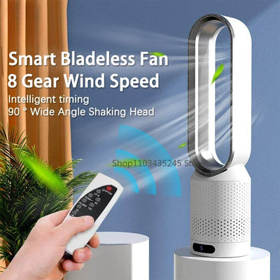 Tower Fan sem aspas 3 em 1 - seguro, silencioso e elegante com 8 níveis de controle de vento e remoto