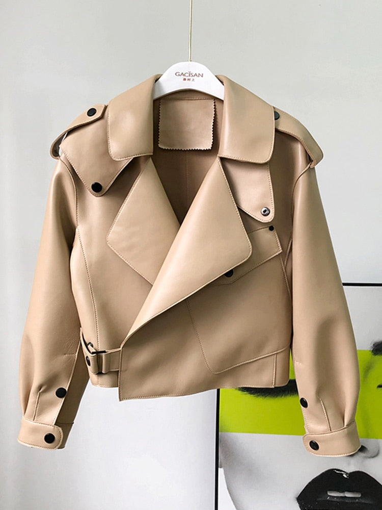 Gabardine de couro curto