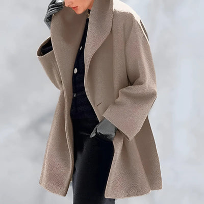 Elegante abrigo largo de invierno para mujer con botones | Perfecto para los días fríos