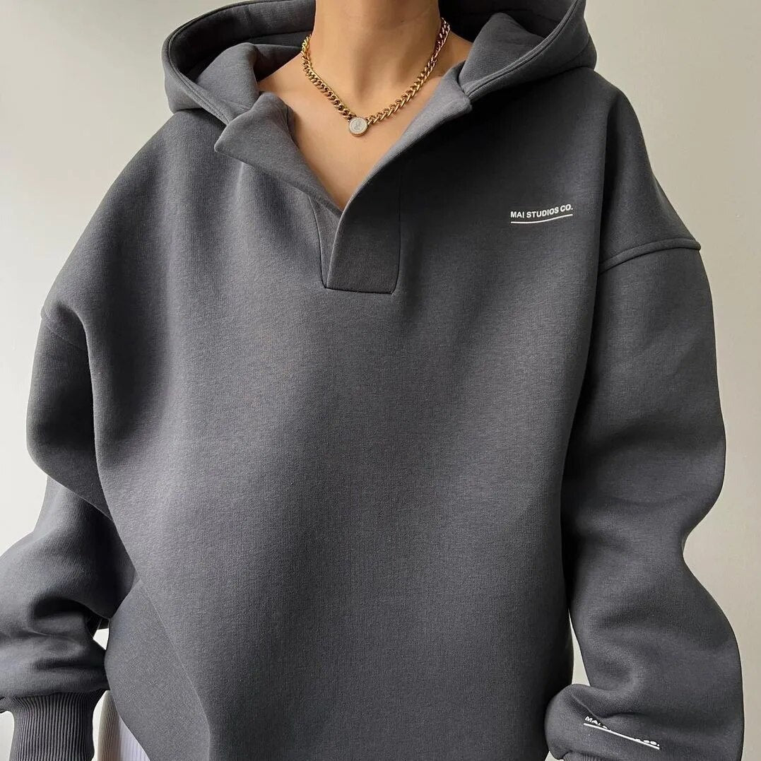 Hoodie informal para mulheres e moletom de impressão
