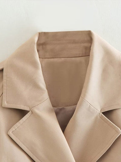 Botão duplo bege gabardine