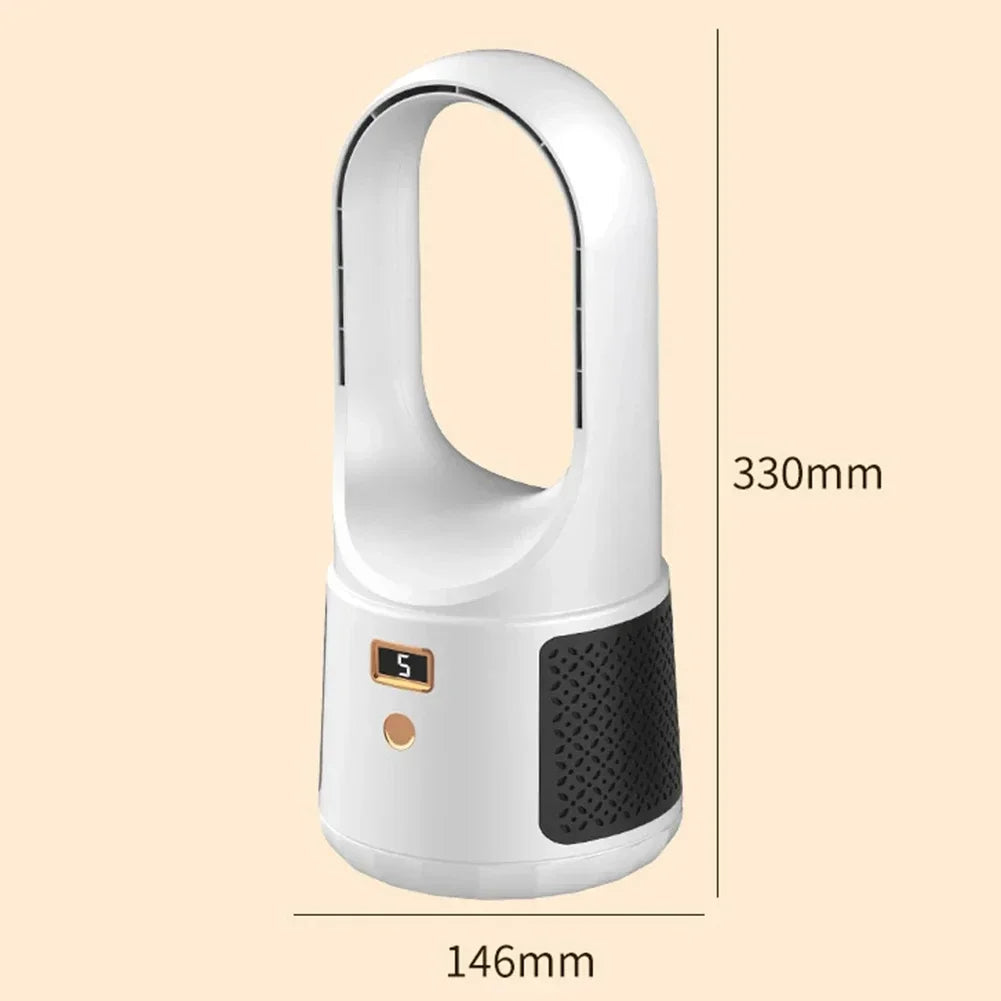 Fã atemporal sem lâminas - fã USB silencioso com bateria recarregável para quarto e escritório