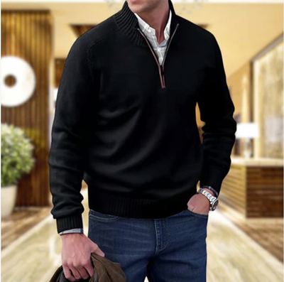 Elegante Jersey de Benoit da Caxemira com zíper
