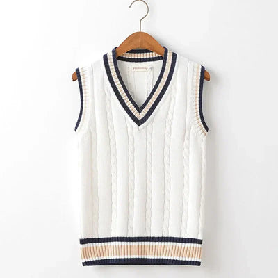 Christof - Camisola de malha para homem com decote em bico e sem mangas