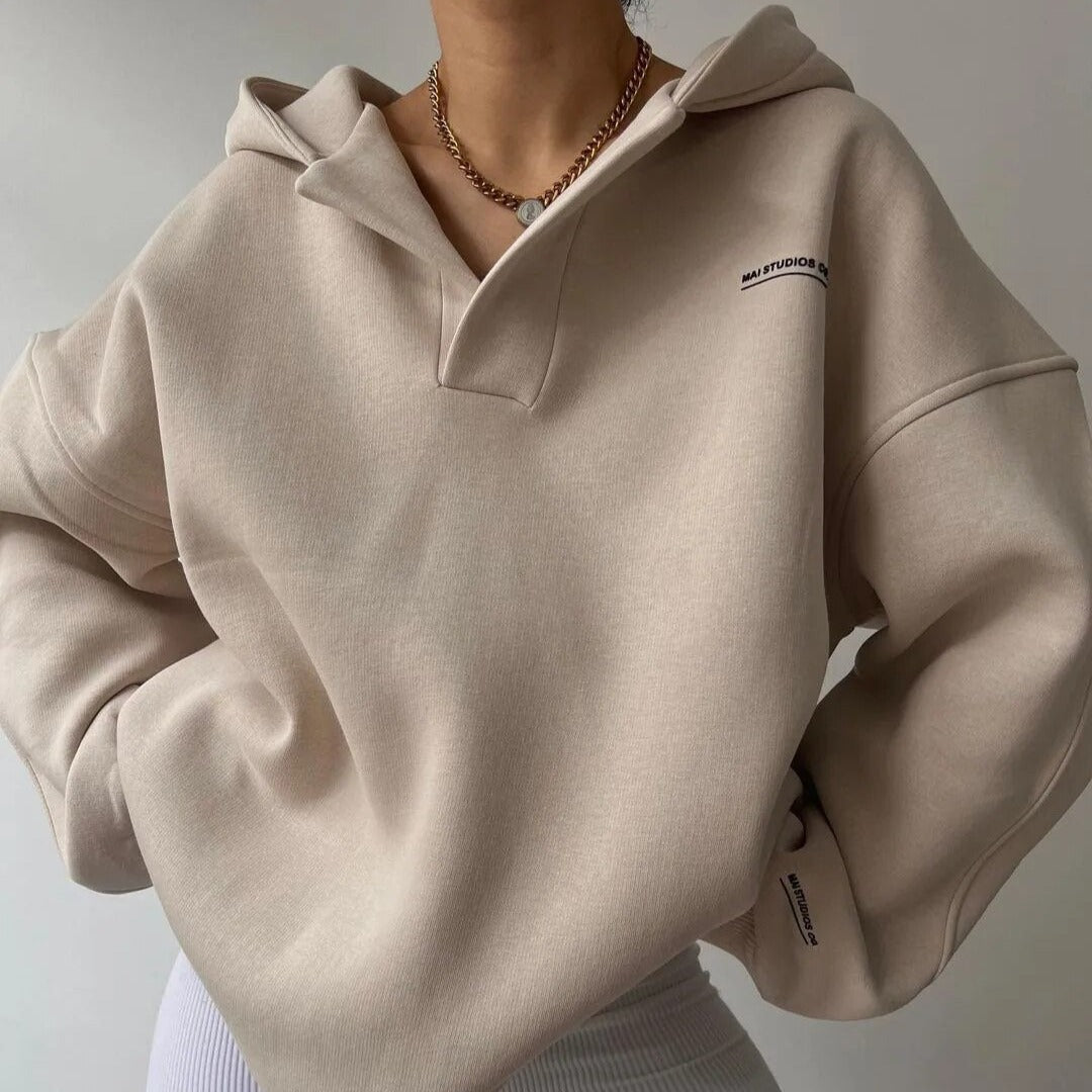 Hoodie informal para mulheres e moletom de impressão