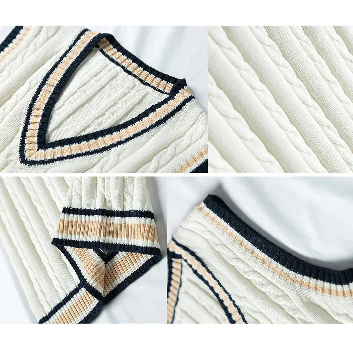 Christof - Camisola de malha para homem com decote em bico e sem mangas