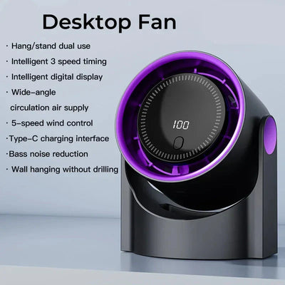 Fã de mesa ultrasilencioso sem lâminas - refrigerador de ar seguro e eficaz para o calor do verão