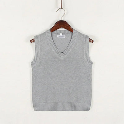Christof - Camisola de malha para homem com decote em bico e sem mangas