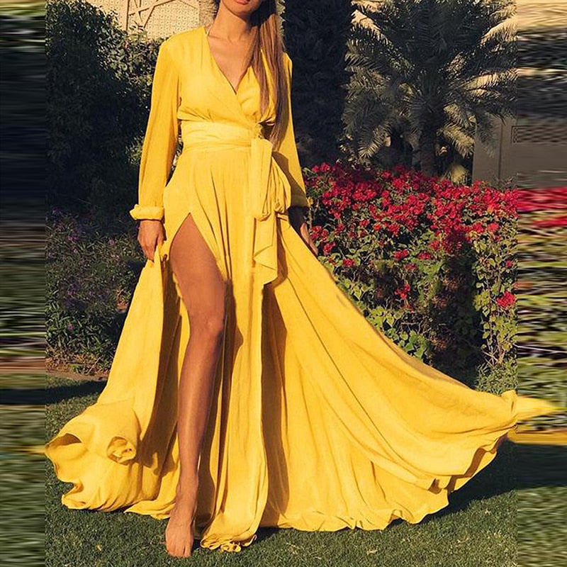 Maxi vestido na abertura