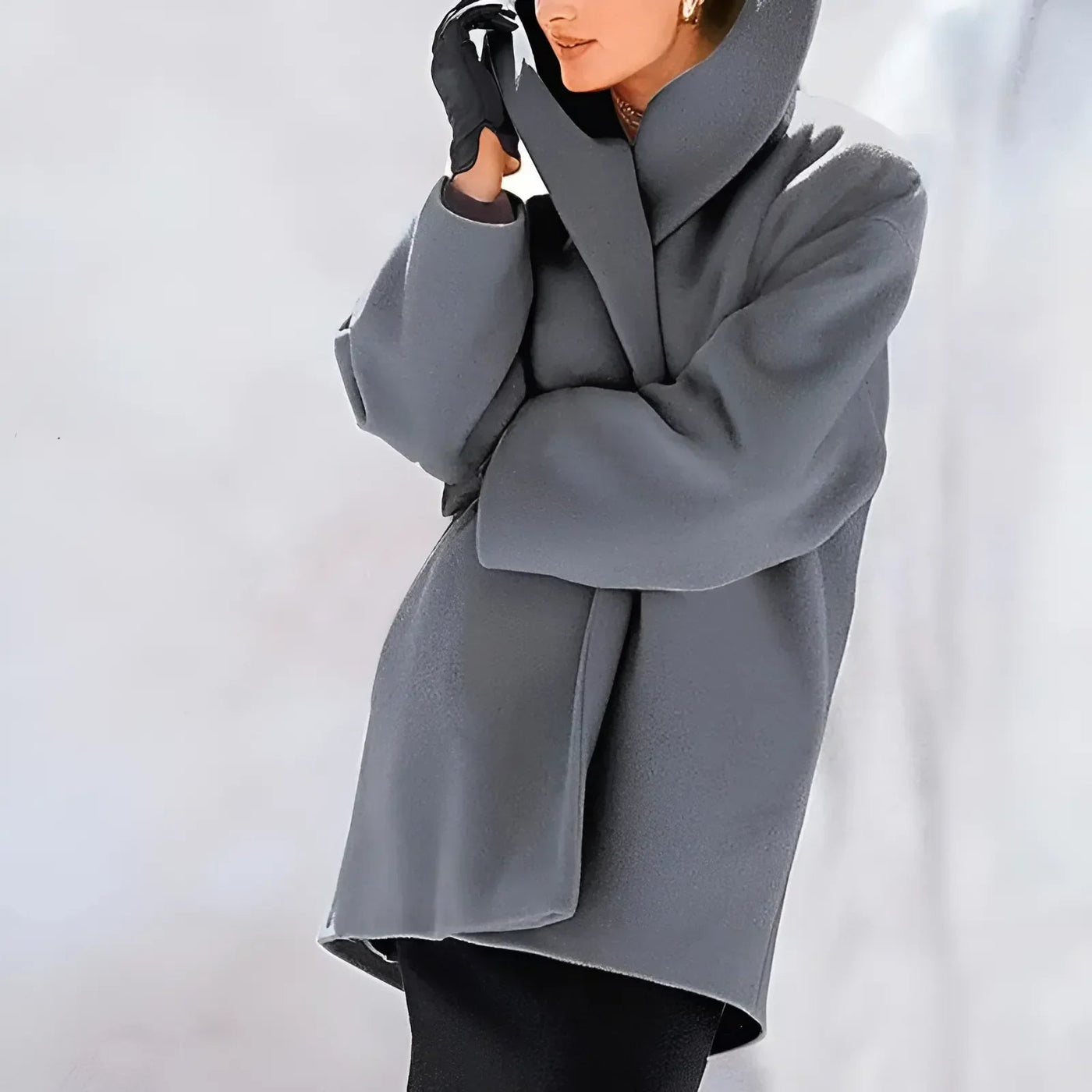 Elegante abrigo largo de invierno para mujer con botones | Perfecto para los días fríos