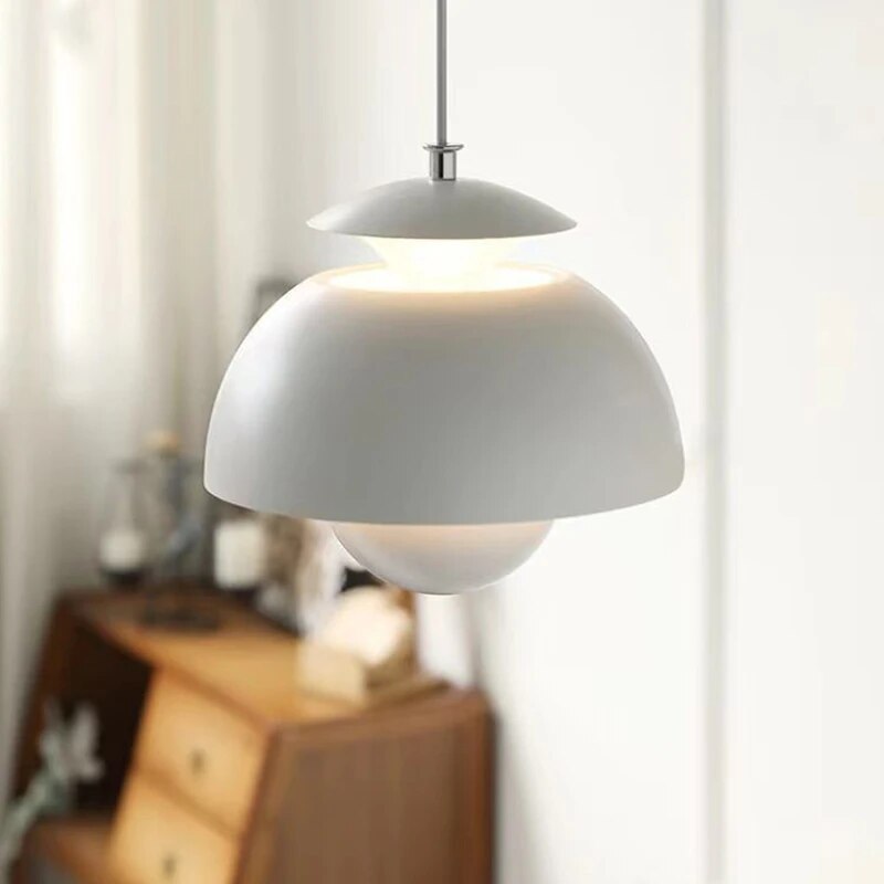 Lámpara colgante LED moderna con diseño de capullo de flor - Estética escandinava para dormitorio y cocina