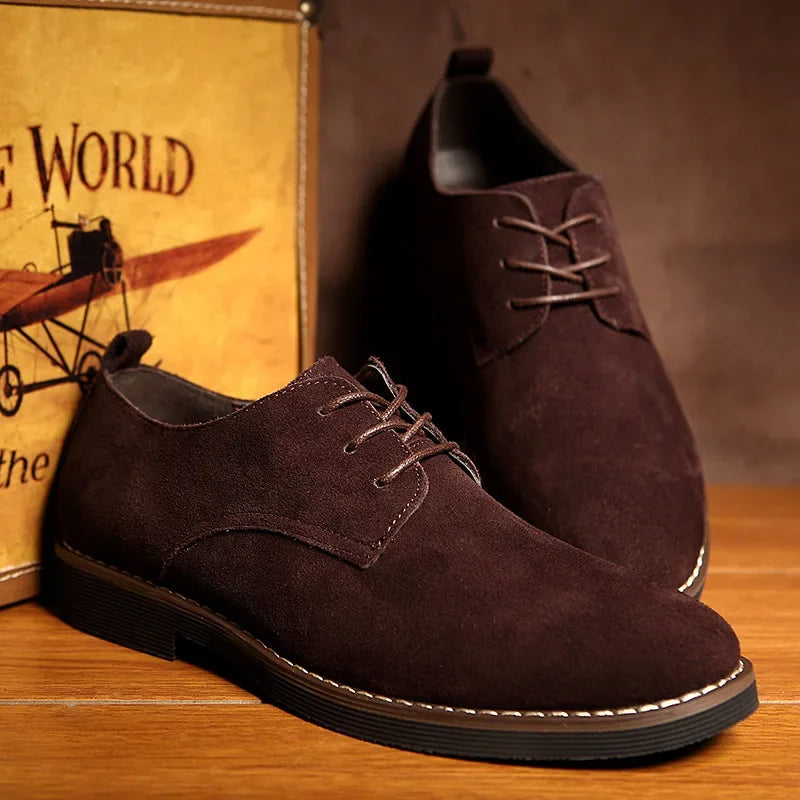 Zapatos casual Oxford de ante con cordones para hombre | Perfectos para el día a día