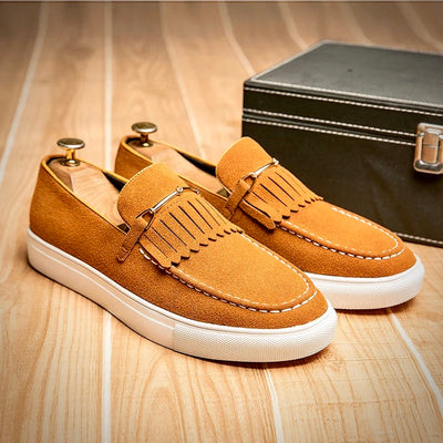 Mocassins elegantes de camurça para homens